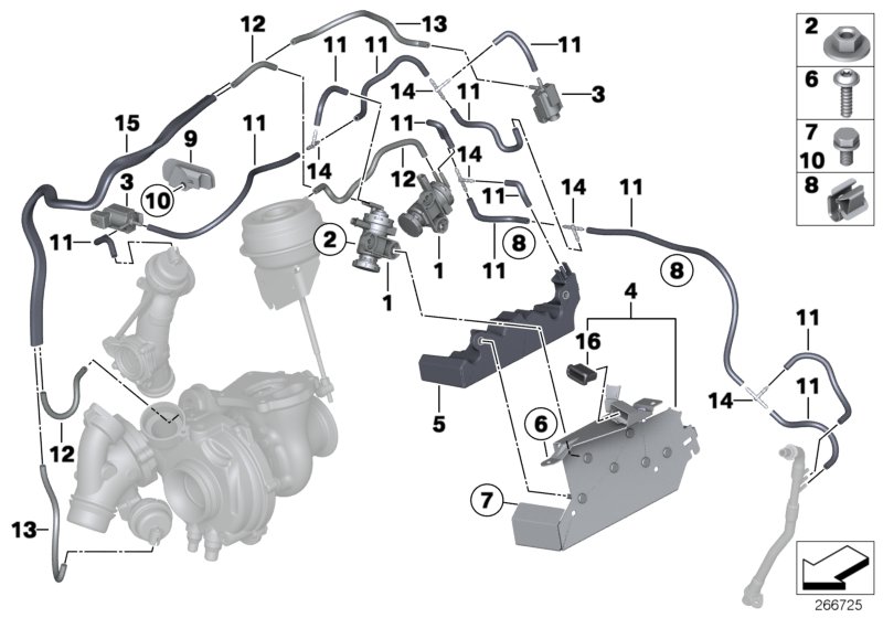 Vacuum control-exhaust turbocharger