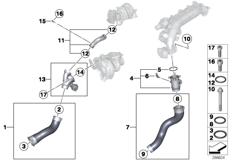 Intake manifold-supercharg.air duct/AGR