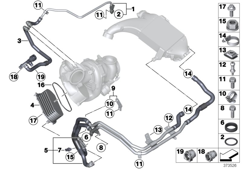Cooling system-exh.turboch. / charge air