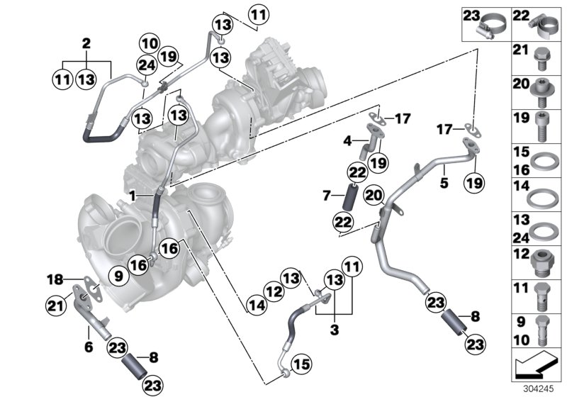 Exhaust turbocharger oil supply