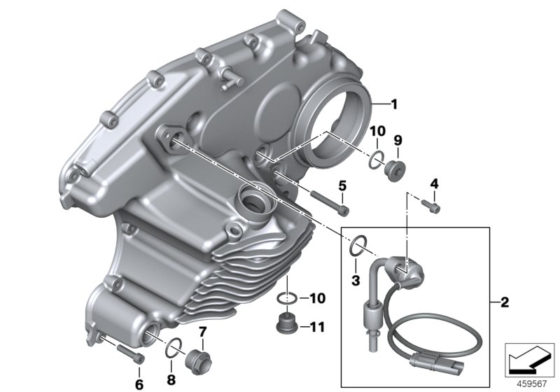 Gearbox cover,gasket and various bolts