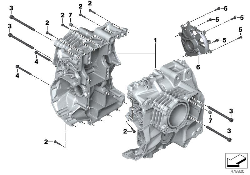 Screw connection, crankcase
