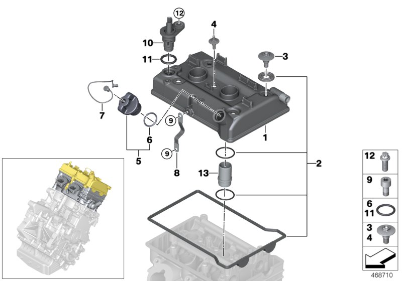 Cylinder head cover/Mounting parts