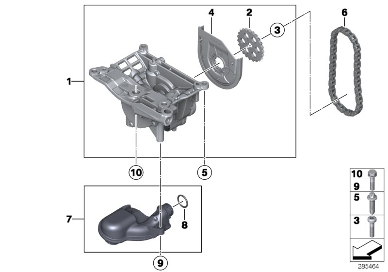 Lubrication system/Oil pump with drive