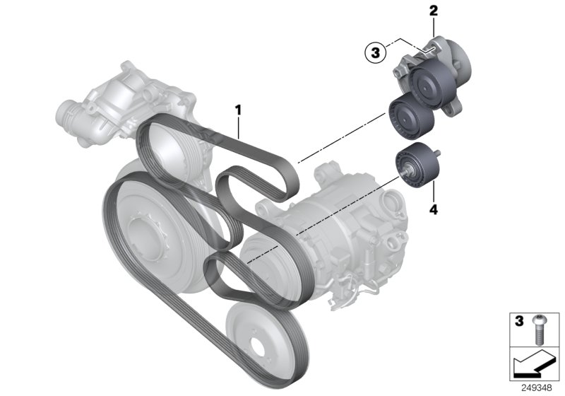 Belt drive for air cond & power steering