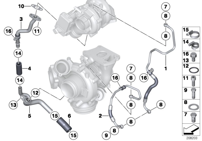 Exhaust turbocharger oil supply