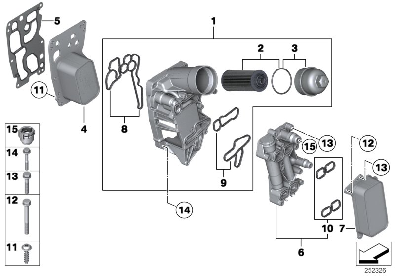 Lubricat.syst.-oil filter,heat exchanger