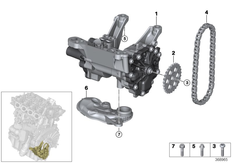 Lubrication system/Oil pump with drive