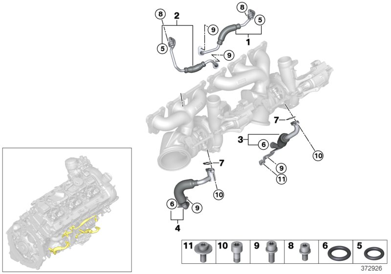 Exhaust turbocharger oil supply
