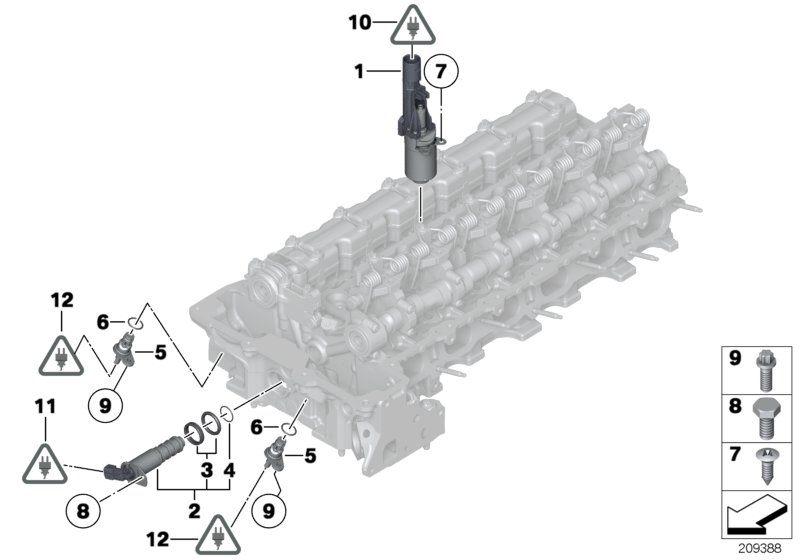 Cylinder head, electr. add-on parts