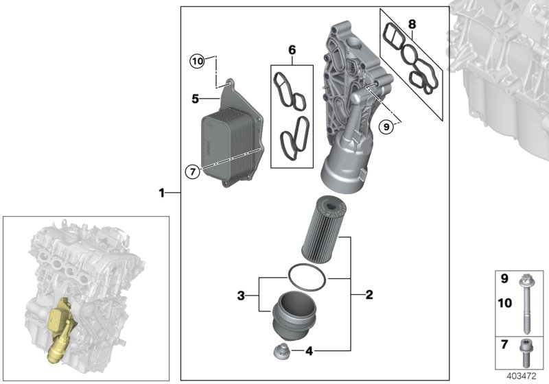 Lubricat.syst.-oil filter,heat exchanger