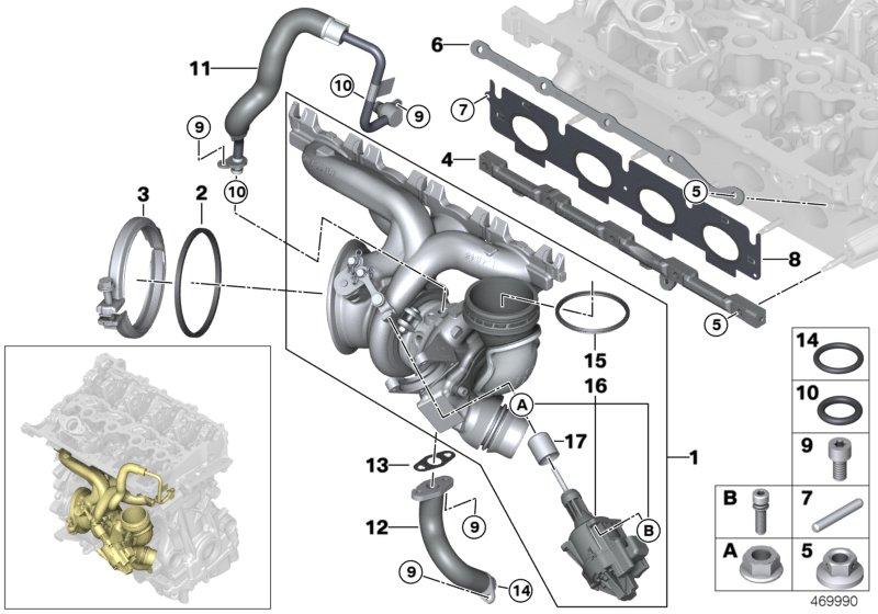 Exhaust turbocharger with lubrication