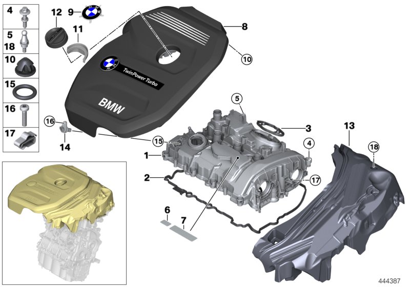 Cylinder head cover/Mounting parts