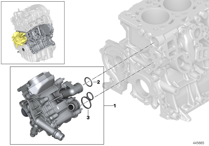 Cooling system-thermostat housing
