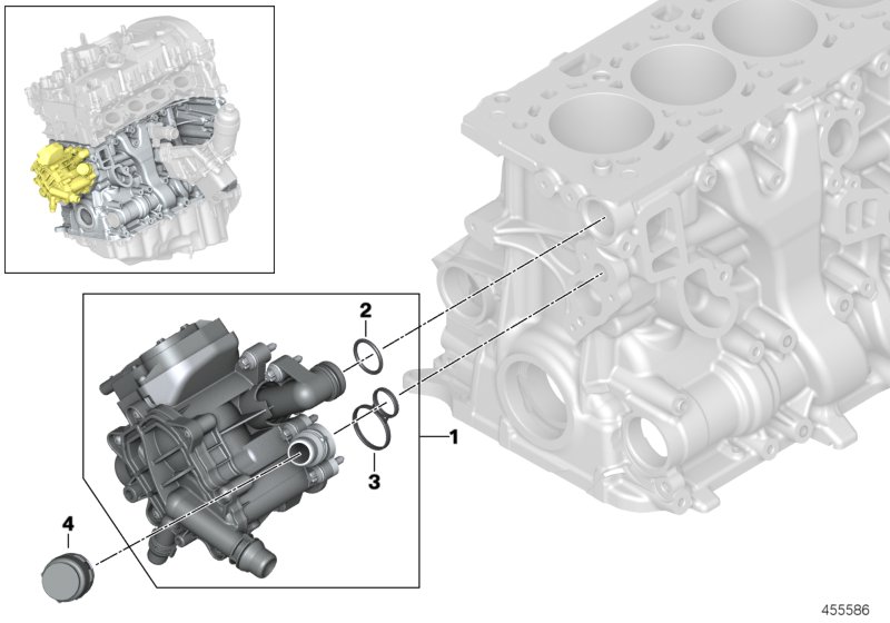 Cooling system-thermostat housing