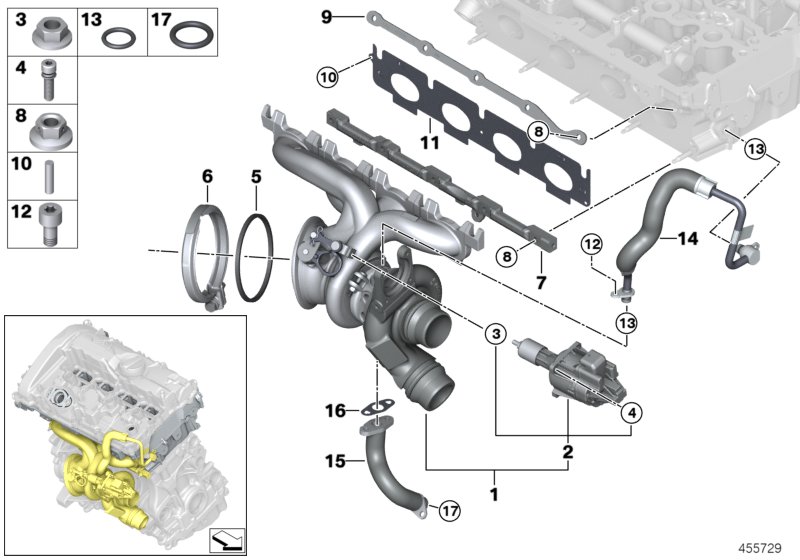 Exhaust turbocharger with lubrication