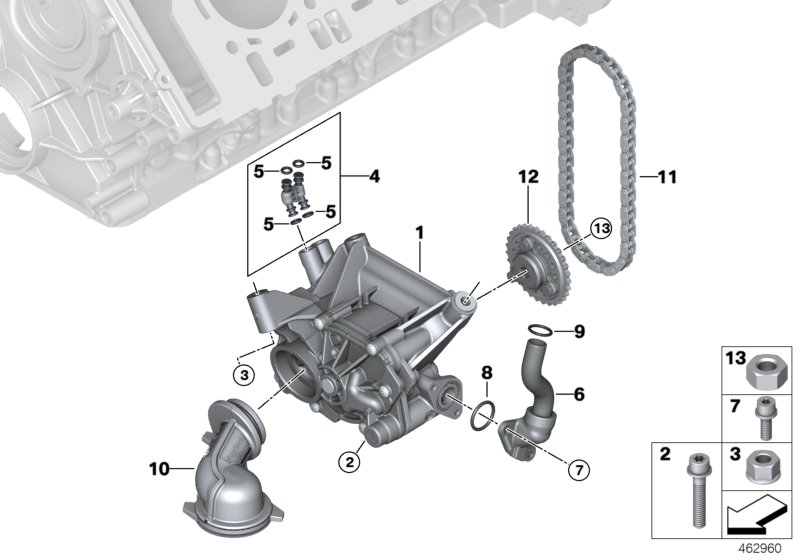 Lubrication system/Oil pump with drive