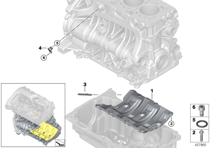 Engine block mounting parts