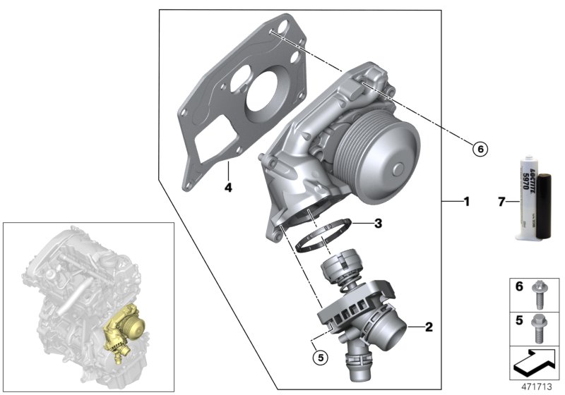 Cooling system - coolant pump/thermostat