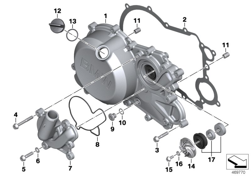 Engine housing cover, right