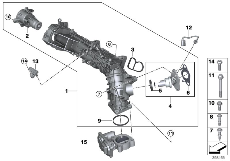 Intake manifold AGR with flap control