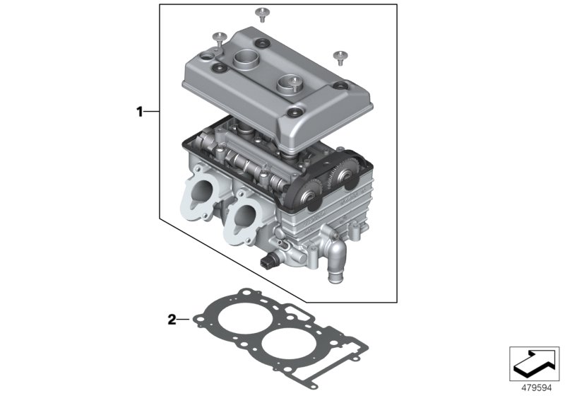Cylinder head, cpl.