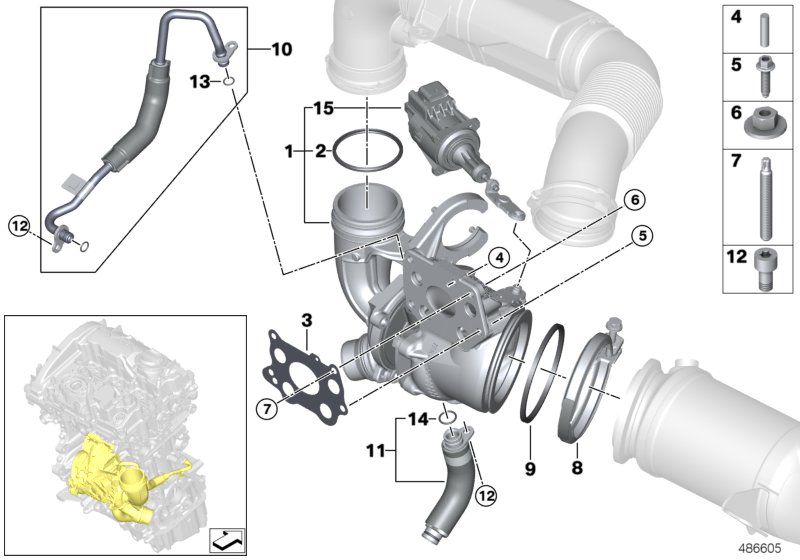 Exhaust turbocharger with lubrication