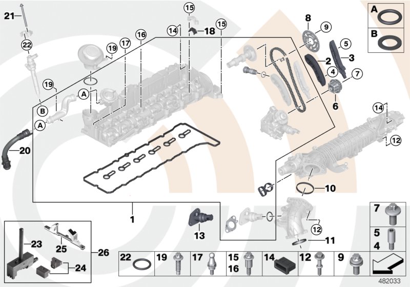 Repair kit, open timing chain, top