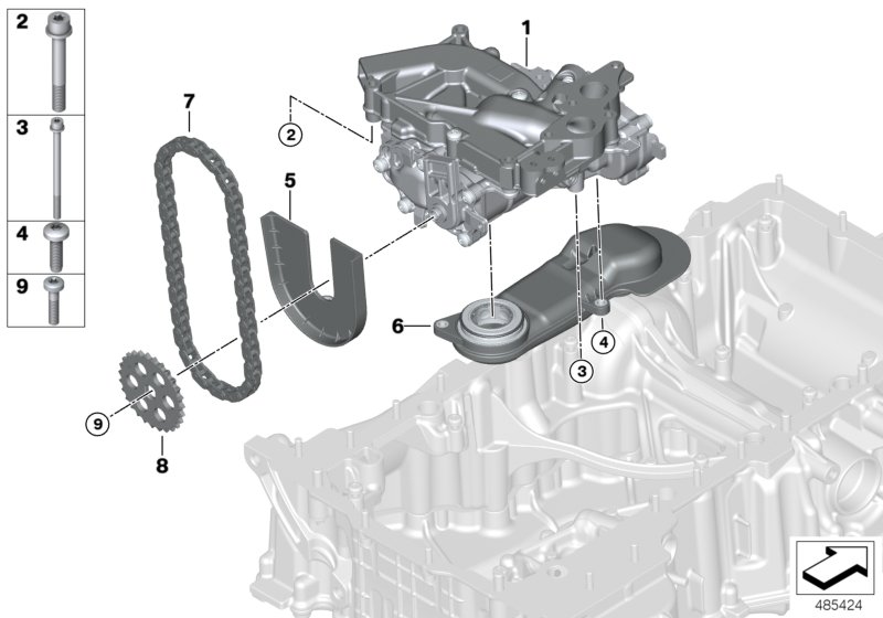 Lubrication system/Oil pump with drive
