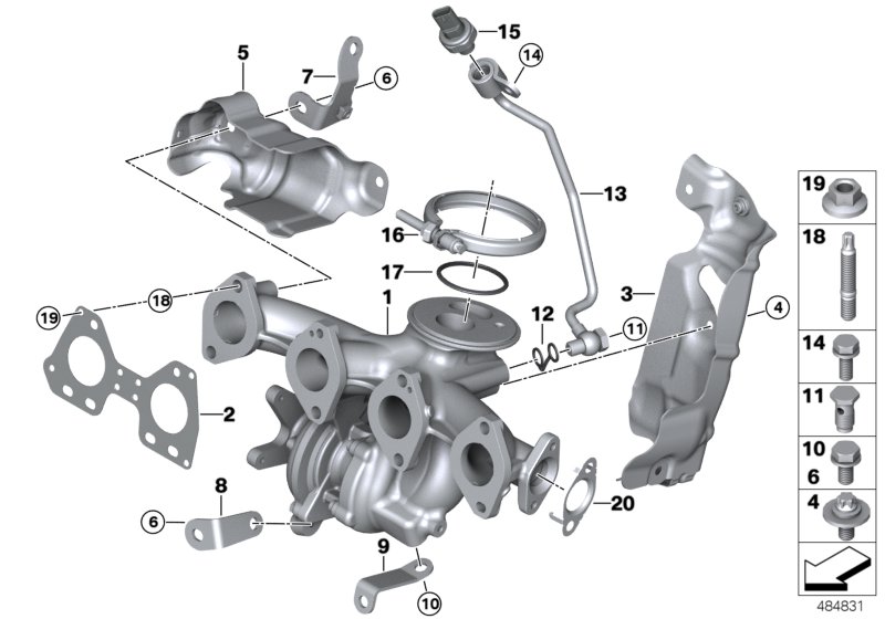 Exhaust turbocharger w.exhaust manifold
