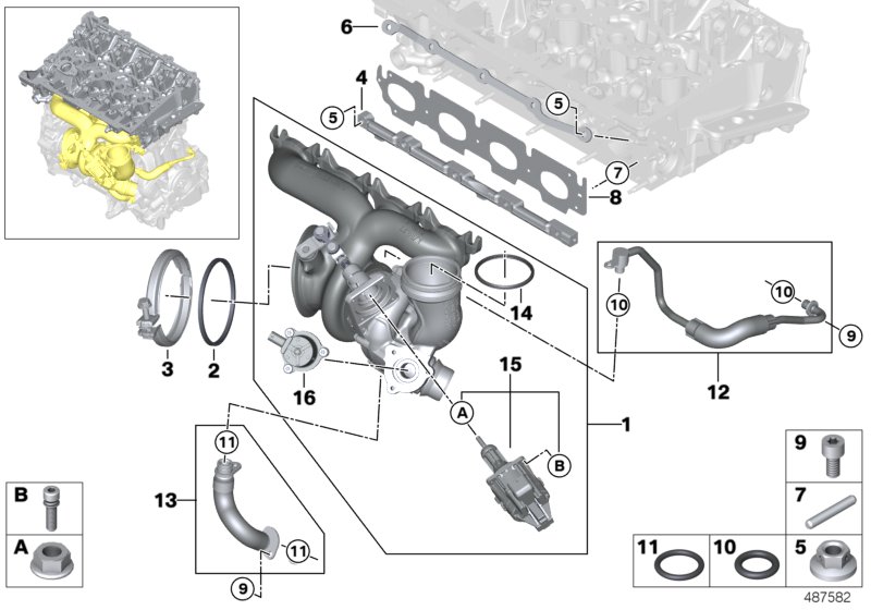Exhaust turbocharger with lubrication