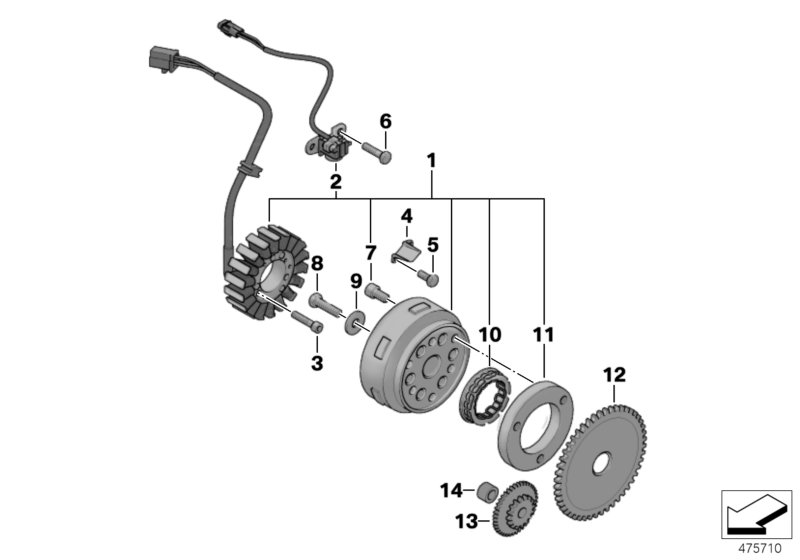 Alternator,starter overrunn.clutch drive