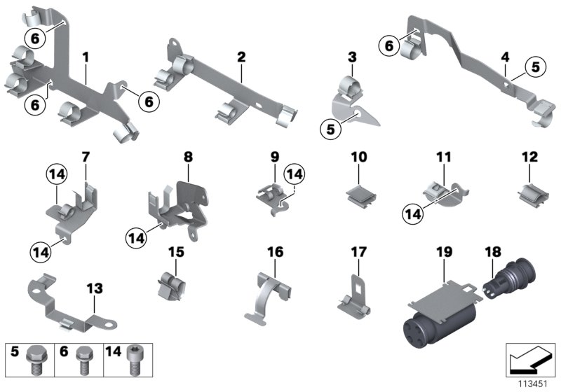 Cable harness fixings
