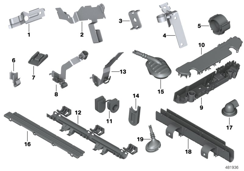 Cable harness fixings