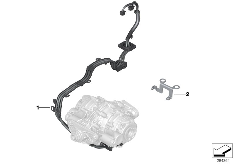 Wiring harness, rear differential