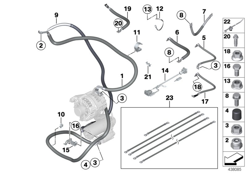 Battery/starter ground cable
