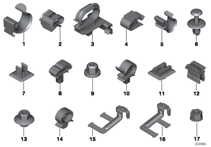 Cable harness fixings