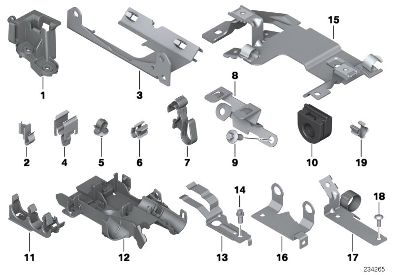 Cable harness fixings