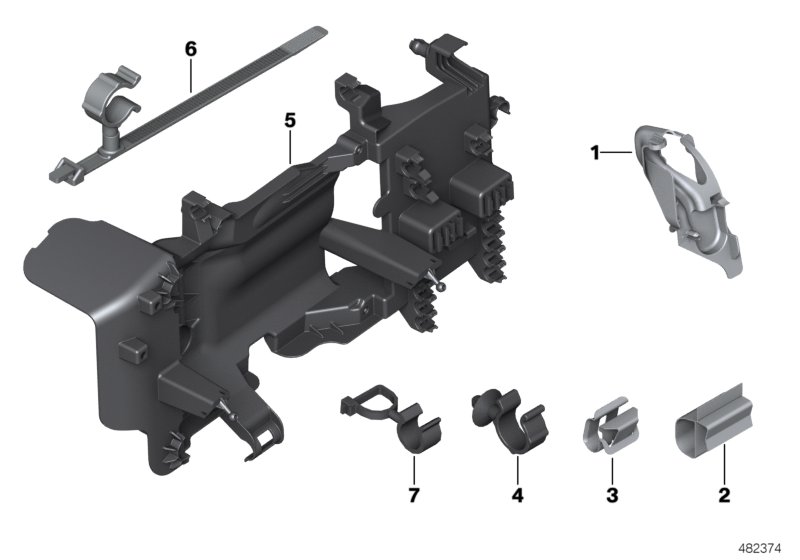 Cable harness fixings