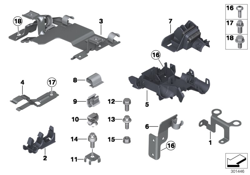 Cable harness fixings