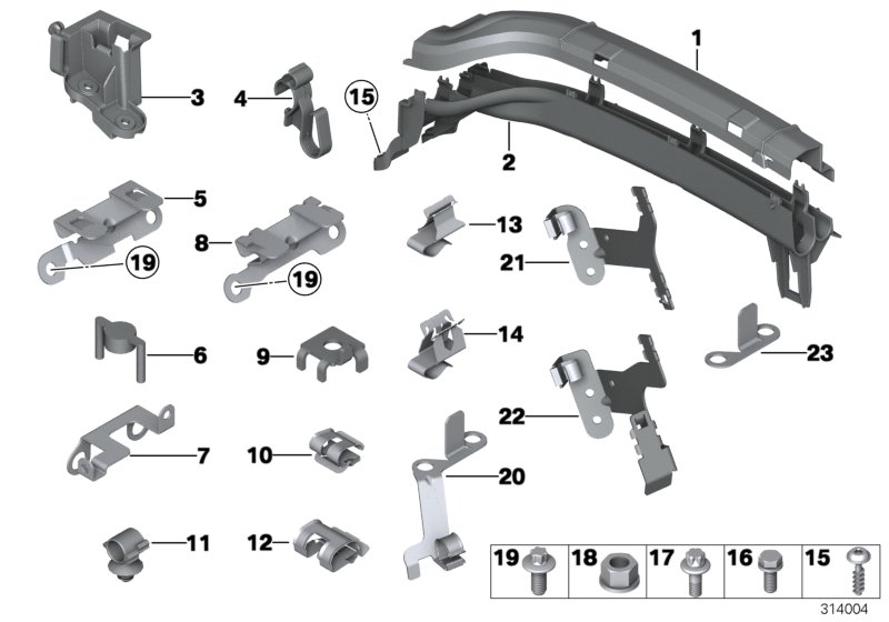 Cable harness fixings