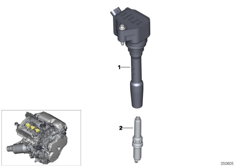 Ignition coil/spark plug