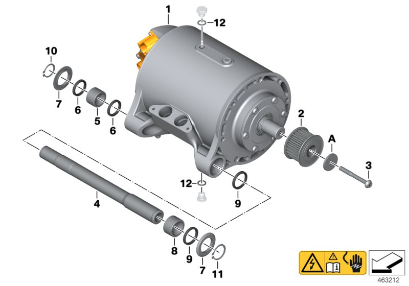 El. machine with fork bearing