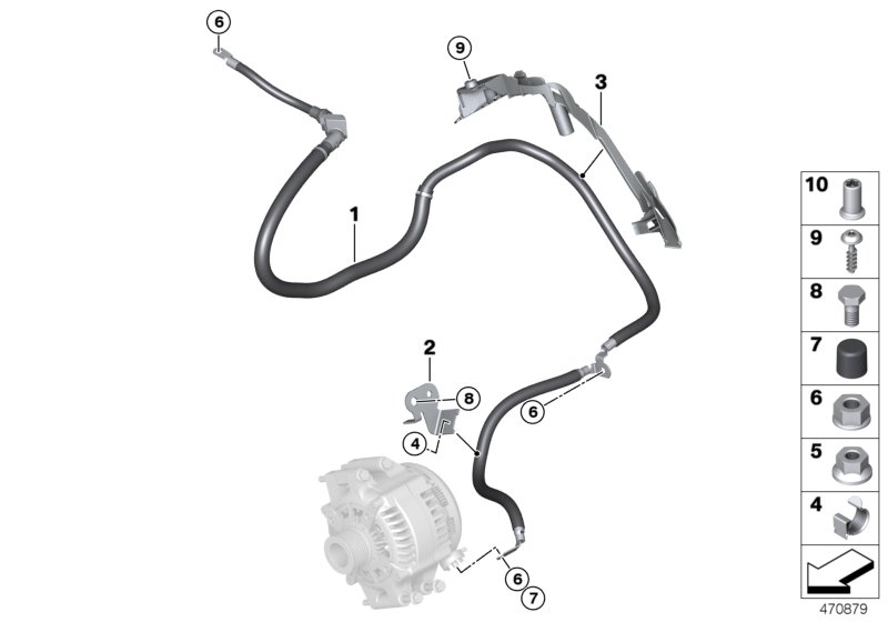 Starter cable / alternator cable