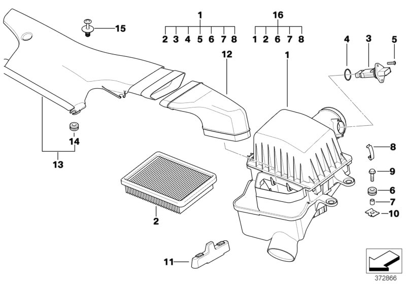 Intake silencer / Filter cartridge