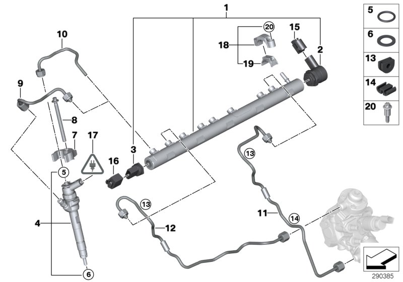 High pressure accumulator/injector/line