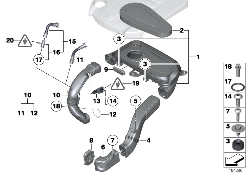 Intake silencer/Filter cartridge/HFM
