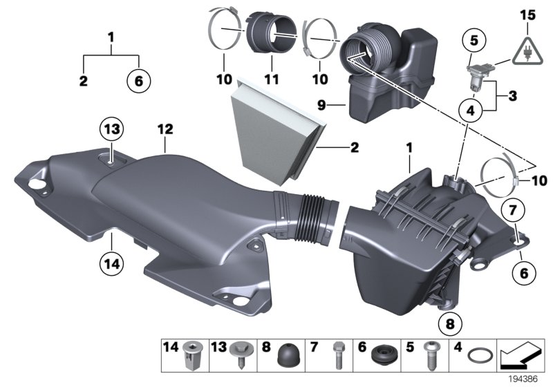 Intake silencer/Filter cartridge/HFM