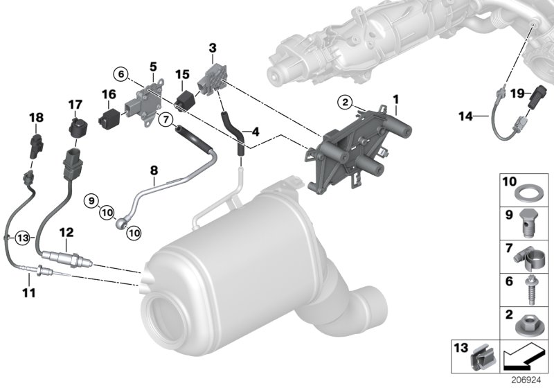 Diesel partic.filt.sens./mount.parts