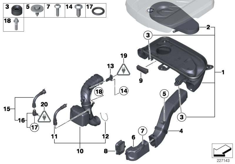 Intake silencer/Filter cartridge/HFM